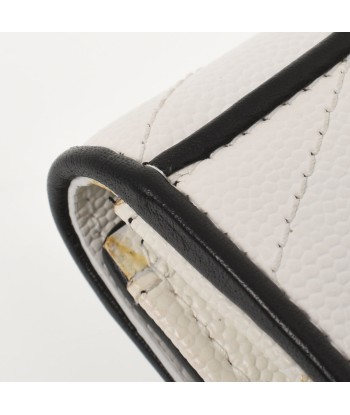 SAINT LAURENT Monogram Small Envelope White / Black Womens Calf Bi-Fold Wallet est présent 