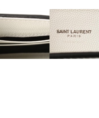 SAINT LAURENT Monogram Small Envelope White / Black Womens Calf Bi-Fold Wallet est présent 