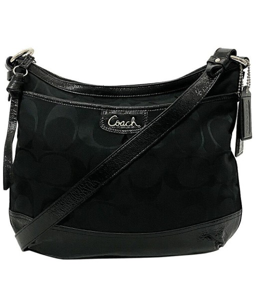 Coach Signature Ec-14195 Womens Signature LineLeather Shoulder Bag Black votre restaurant rapide dans 