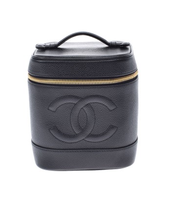 CHANEL Vanity Black Womens Caviar Skin Handbag solde