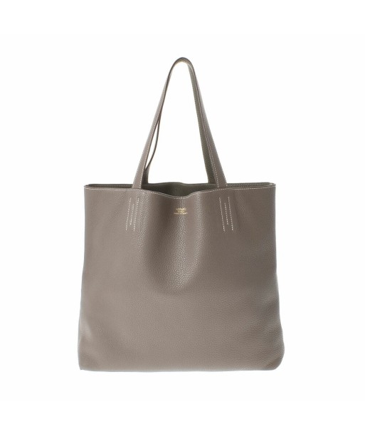 HERMES Hermes Duble Sense 45 Reversible Ethane / Veil Grease  P Engraved (around 2012) Unisex Taurillon Clemence Tote Bag soldes