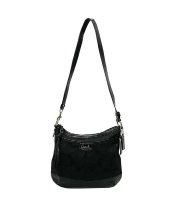 Coach Signature Ec-14195 Womens Signature LineLeather Shoulder Bag Black votre restaurant rapide dans 