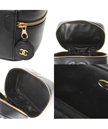 CHANEL Horizontal Vanity Black Womens Caviar Skin Handbag de la marque