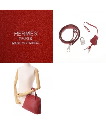 HERMES Hermes Bored 31 Rouge Biff Palladium metal fittings  O engraved (around 2011) Ladies Taurillon Clemence handbag l'évolution des habitudes 