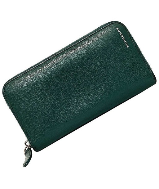 Burberry Ec-14256 MenWomenUnisex Leather Wallet Green de France