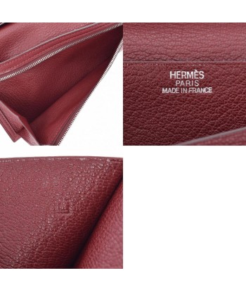 HERMES Hermes Bearnsfre Rouge Ash Palladium metal fittings  L engraved (around 2008) Ladies Goat cheese wallet Vous souhaitez 