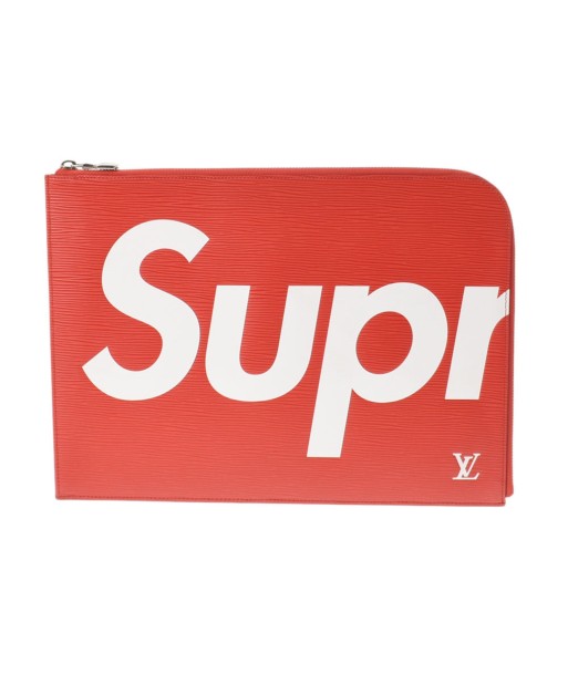 LOUIS VUITTON Epi Pochette Jules GM supreme Collaboration Red / White M67722 Mens Leather Clutch Bag pas chere