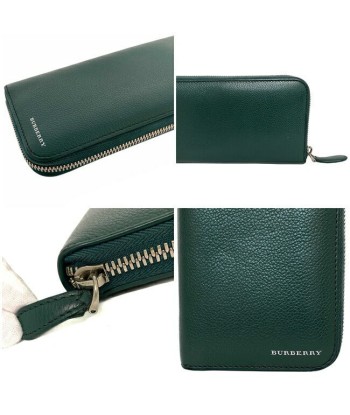 Burberry Ec-14256 MenWomenUnisex Leather Wallet Green de France