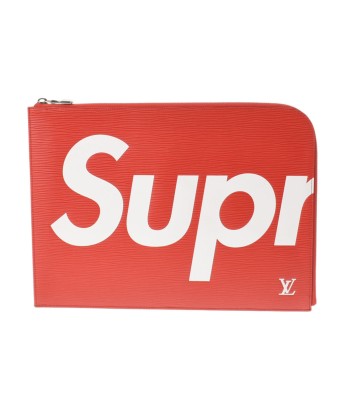 LOUIS VUITTON Epi Pochette Jules GM supreme Collaboration Red / White M67722 Mens Leather Clutch Bag pas chere