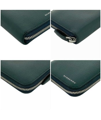 Burberry Ec-14256 MenWomenUnisex Leather Wallet Green de France