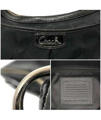 Coach Signature Ec-14195 Womens Signature LineLeather Shoulder Bag Black votre restaurant rapide dans 