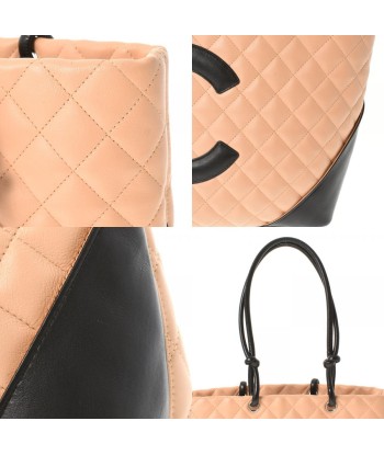 CHANEL Chanel Cambon Line Medium Tote Beige / Black Womens Calf Bag Jusqu'à 80% De Réduction