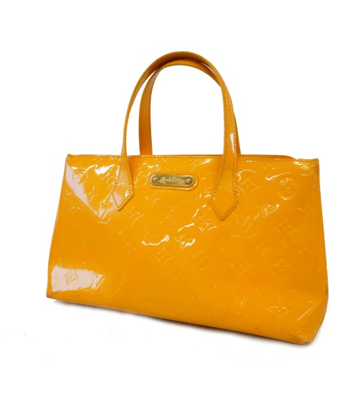 Auth Louis Vuitton Monogram Vernis Wilshere PM M91725 Womens Handbag Jaune Pass des créatures d'habitude