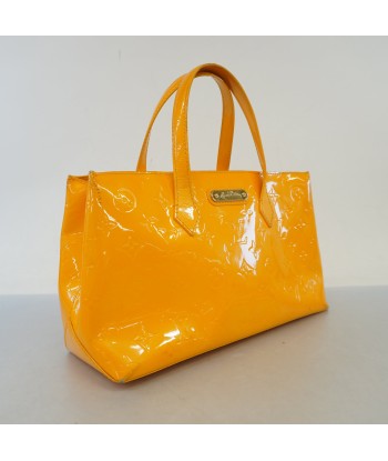 Auth Louis Vuitton Monogram Vernis Wilshere PM M91725 Womens Handbag Jaune Pass des créatures d'habitude