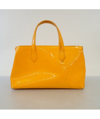 Auth Louis Vuitton Monogram Vernis Wilshere PM M91725 Womens Handbag Jaune Pass des créatures d'habitude