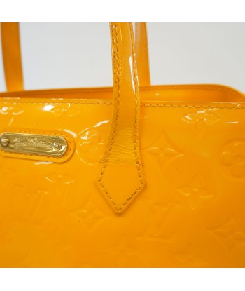 Auth Louis Vuitton Monogram Vernis Wilshere PM M91725 Womens Handbag Jaune Pass des créatures d'habitude