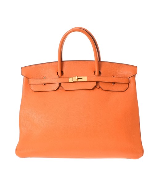 HERMES Hermes Birkin 40 Orange  B engraved (around 1998) Unisex Taurillon Clemence handbag en linge