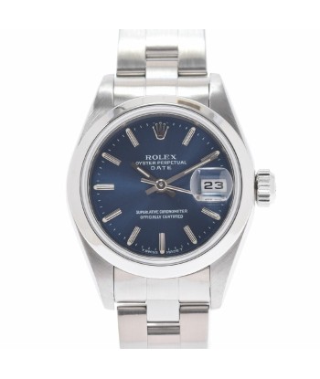 ROLEX Rolex Oyster Perpetual Date 69160 Ladies SS Watch Automatic Blue Dial solde