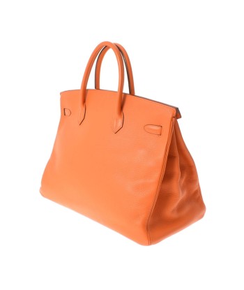 HERMES Hermes Birkin 40 Orange  B engraved (around 1998) Unisex Taurillon Clemence handbag en linge