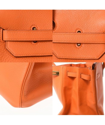 HERMES Hermes Birkin 40 Orange  B engraved (around 1998) Unisex Taurillon Clemence handbag en linge