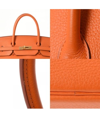 HERMES Hermes Birkin 40 Orange  B engraved (around 1998) Unisex Taurillon Clemence handbag en linge