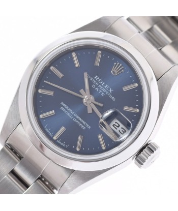 ROLEX Rolex Oyster Perpetual Date 69160 Ladies SS Watch Automatic Blue Dial solde