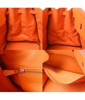 HERMES Hermes Birkin 40 Orange  B engraved (around 1998) Unisex Taurillon Clemence handbag en linge