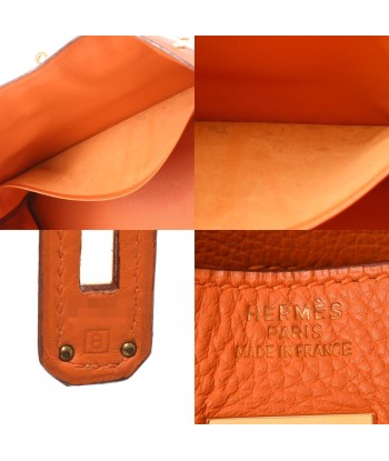 HERMES Hermes Birkin 40 Orange  B engraved (around 1998) Unisex Taurillon Clemence handbag en linge