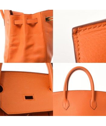 HERMES Hermes Birkin 40 Orange  B engraved (around 1998) Unisex Taurillon Clemence handbag en linge