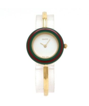 GUCCI Gucci change bezel white dial GP gold plated ladies quartz watch 11 / 12.2 votre