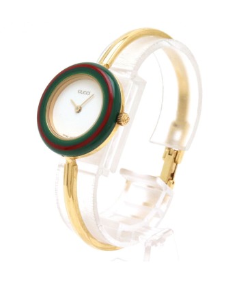 GUCCI Gucci change bezel white dial GP gold plated ladies quartz watch 11 / 12.2 votre