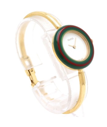 GUCCI Gucci change bezel white dial GP gold plated ladies quartz watch 11 / 12.2 votre