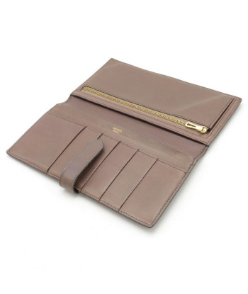 HERMES Hermes Bearn Classic Long Bi-Fold Wallet Box Calf Leather Brown  L Engraved JUSQU'A -70%! 