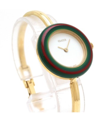 GUCCI Gucci change bezel white dial GP gold plated ladies quartz watch 11 / 12.2 votre