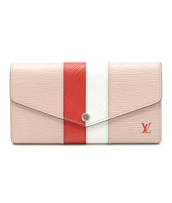 LOUIS VUITTON Epi Stripe Portofeuil Sarah Bi-Fold Wallet Rose Ballerine Red White M62986 ouvre sa boutique