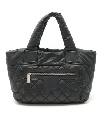 CHANEL Coco Cocoon Small Tote Bag Handbag Quilted Nylon Leather Black 8610 store