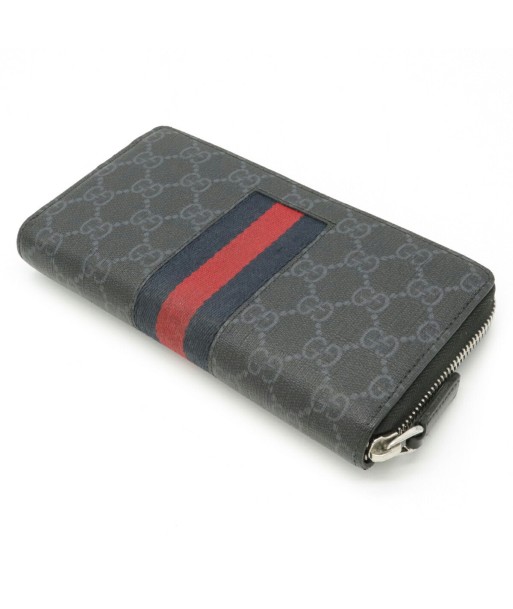 GUCCI Gucci GG Supreme New Web Round Wallet PVC Dark Gray Navy Blue Red 408831 du meilleur 