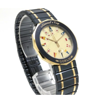 CORUM Corum Admirals Cup Gun Blue K18YG Yellow Gold SS Dial Date Mens Quartz Watch 39810.31V52 la chaussure