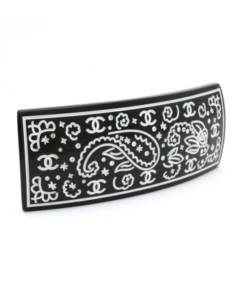 CHANEL Coco Mark Valletta Hair Clip Rhinestone Black White 09P de France