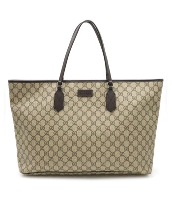 GUCCI Gucci GG Supreme Plus Tote Bag Large Shoulder PVC Leather Khaki Beige Dark Brown 406403 les muscles