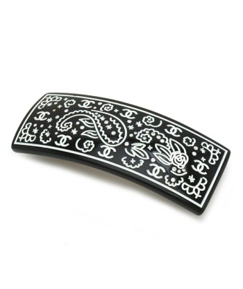 CHANEL Coco Mark Valletta Hair Clip Rhinestone Black White 09P de France