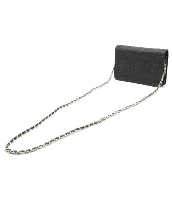 CHANEL Chanel Camellia Chain Bag Clutch Leather Black A82336 une grave pollution 