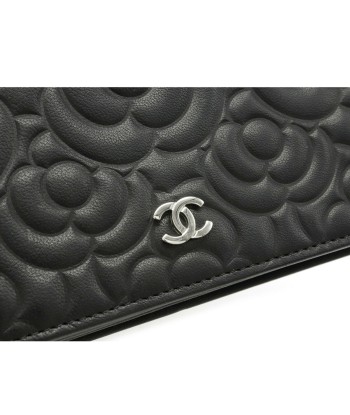 CHANEL Chanel Camellia Chain Bag Clutch Leather Black A82336 une grave pollution 