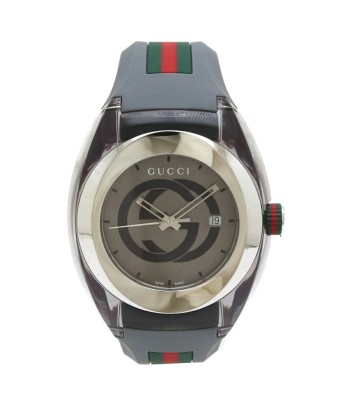 GUCCI Gucci Sync Interlocking G Shelly Gray Dial SS Rubber Mens Quartz Watch YA137107A 137.1 de France