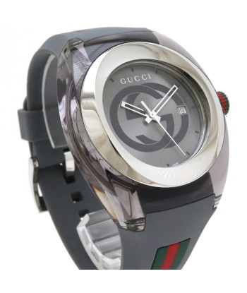 GUCCI Gucci Sync Interlocking G Shelly Gray Dial SS Rubber Mens Quartz Watch YA137107A 137.1 de France