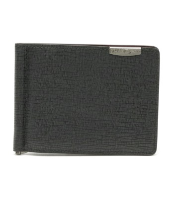 Salvatore Ferragamo Bi-fold wallet with money clip Bill leather dark gray de technologie