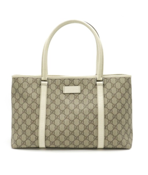 GUCCI Gucci GG Supreme Plus Tote Bag Shoulder Leather Beige Ivory White 114595 Les êtres humains sont 