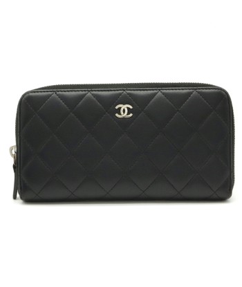 CHANEL Matrasse Coco Mark Round Long Wallet Lambskin Leather Black A50097 de France