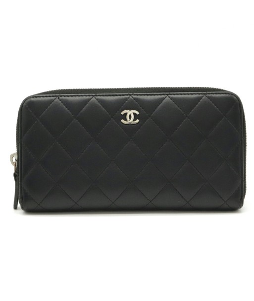 CHANEL Matrasse Coco Mark Round Long Wallet Lambskin Leather Black A50097 de France