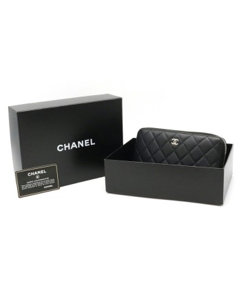 CHANEL Matrasse Coco Mark Round Long Wallet Lambskin Leather Black A50097 de France